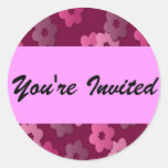 Rétros autocollants floraux d'invitation