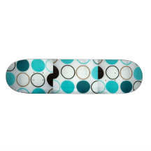 Rétros cercles bleus et blancs planches à roulettes customisées