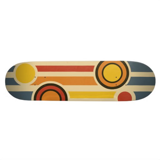 Rétros cercles et lignes plateaux de skateboards customisés