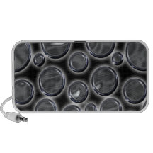 Rétros cercles noirs en métal haut-parleur ordinateur portable