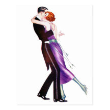 Rétros danseurs vintages de Deco de femmes de femm Carte Postale
