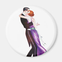 Rétros danseurs vintages de Deco de femmes de femm Magnets Pour Réfrigérateur
