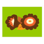 Rétros fleurs de Brown Carte Postale