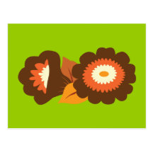 Rétros fleurs de Brown Carte Postale