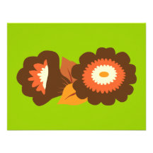 Rétros fleurs de Brown Invitation Personnalisée