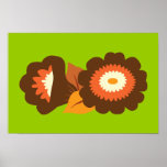 Rétros fleurs de Brown Affiche