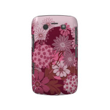 Rétros fleurs et monogramme roses étui blackberry bold