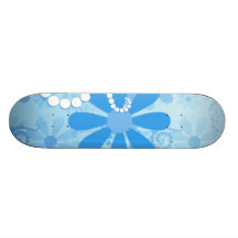 Rétros fleurs florales bleues Girly Plateau De Skate