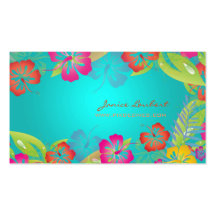 Rétros fleurs tropicales audacieuses carte de visite
