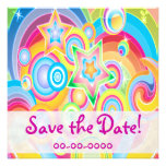 Rétros invitations colorées de statut d'étoile