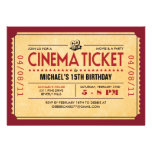 Rétros invitations de billet de film