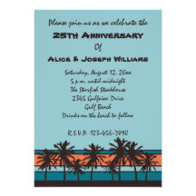 Rétros invitations de fête d'anniversaire de plage