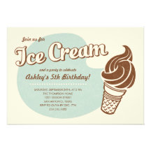 Rétros invitations de partie de crème glacée
