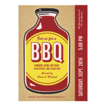 Rétros invitations de partie de sauce à BBQ
