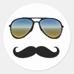Rétros lunettes de soleil drôles avec la moustache adhésifs