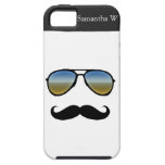 Rétros lunettes de soleil drôles avec la moustache étui iPhone 5