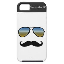 Rétros lunettes de soleil drôles avec la moustache étui iPhone 5