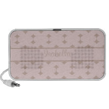 Rétros mini diamants personnalisés sur le rose d'a haut-parleurs iPod