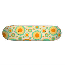 Rétros points hippies dans orange, vert, et Tan Skateboards Personnalisables