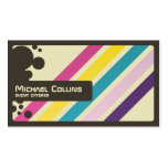 Rétros rayures - style 6 modèles de cartes de visite