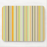 Rétros rayures vertes oranges Mousepad de Brown Tapis De Souris