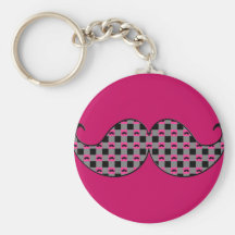 Rétros roses indien Girly de moustache Porte-clef
