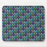 Rétros signes de paix bleus frais Mousepad Tapis De Souris