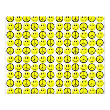 Rétros signes de paix souriants multiples cartons d'invitation