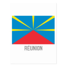 Réunion a proposé le drapeau avec le nom cartes postales