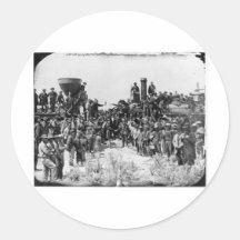 Réunion des rails - point Utah 1869 de promontoire Autocollants Ronds