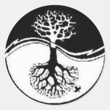 RÉUTILISEZ L'ARBRE DE YIN YANG AUTOCOLLANT ROND