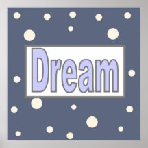 RÊVE bleu personnalisé de point de décor d'art de  Posters