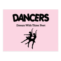 Rêve de danseurs classiques avec leurs pieds cartes postales