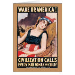 Réveillez l'affiche de l'Amérique WWI Carte