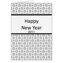 Réveillon de la Saint Sylvestre blanc noir Card-20 Cartes