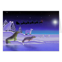 Réveillon de Noël arctique Cartes De Vœux