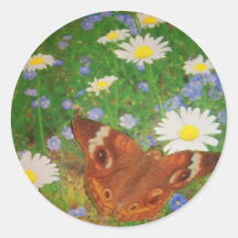 Rêves de papillon adhésifs ronds
