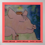 RÊVES DOUX - COPIE - porc de sommeil Posters