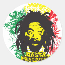 Révolution de Rastafarian Autocollants Ronds