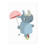 Rhinocéros avec le parapluie sur le carte de visit cartes de visite