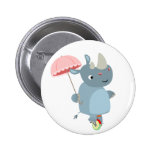 Rhinocéros avec le parapluie sur l'insigne de bout badges publicitaires