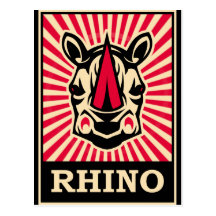 Rhinocéros d'art de bruit cartes postales