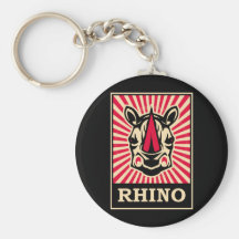 Rhinocéros d'art de bruit porte-clé