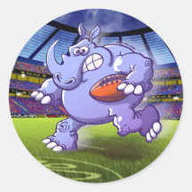 Rhinocéros de rugby autocollant