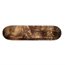 Rhinocéros illustré chassant le panneau de patin d skateboards personnalisés