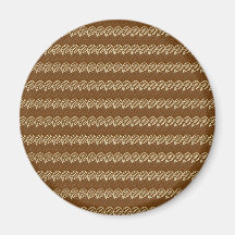 Rich Brown and Linen Fall Harvest Leaf Pattern Fridge Magnet