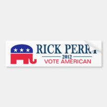 Rick Perry 2012 - Américain de vote Autocollant Pour Voiture