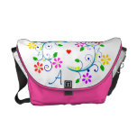 Rickshaw de monogramme de personnaliser floral et  sacoches
