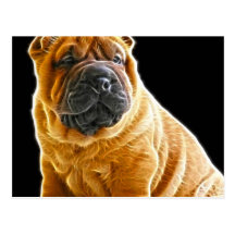 Rides, le chiot chinois de Shar Pei Cartes Postales