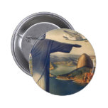 Rio de Janeiro vintage, le Christ la statue de réd badges publicitaires